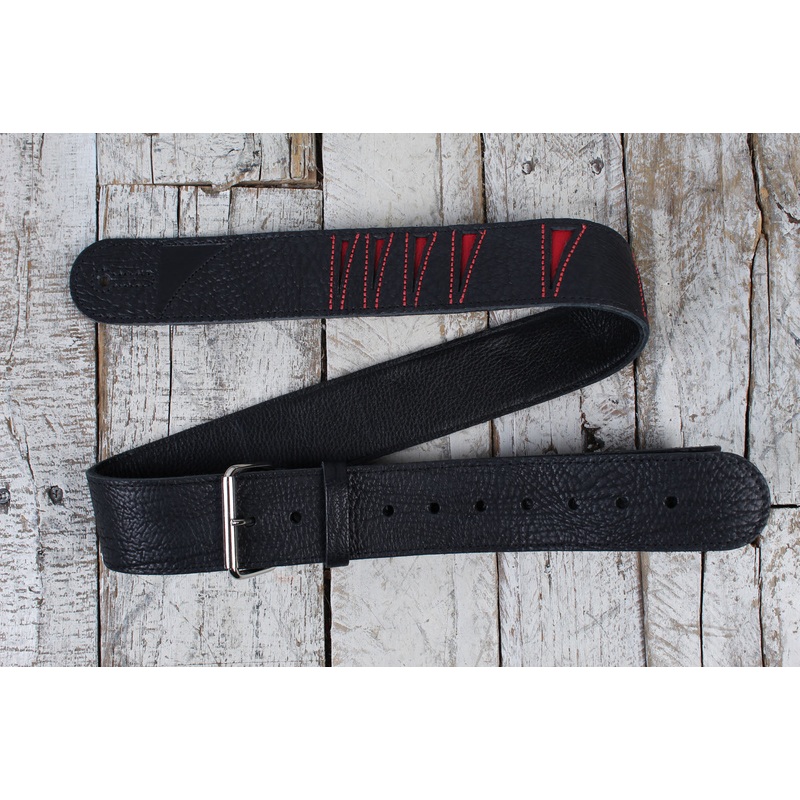 jackson-shark-fin-leather-strap-2-inch-guitar-strap-black-and-red Jackson Shark Fin Leather Strap 2 Inch Guitar Strap Black and Red