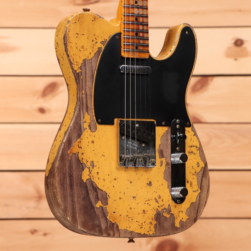 fender-custom-shop-limited-1950-double-esquire-heavy-relic-aged-nocaster-blonde Fender Custom Shop Limited 1950 Double Esquire Heavy Relic - Aged Nocaster Blonde