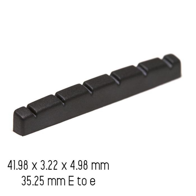 graphtech-black-tusq-xl-42mm-flat-bottom-12-radius-strat-nut-pt-5042-00 Graphtech Black TUSQ XL 42mm Flat Bottom 12" Radius Strat Nut PT-5042-00