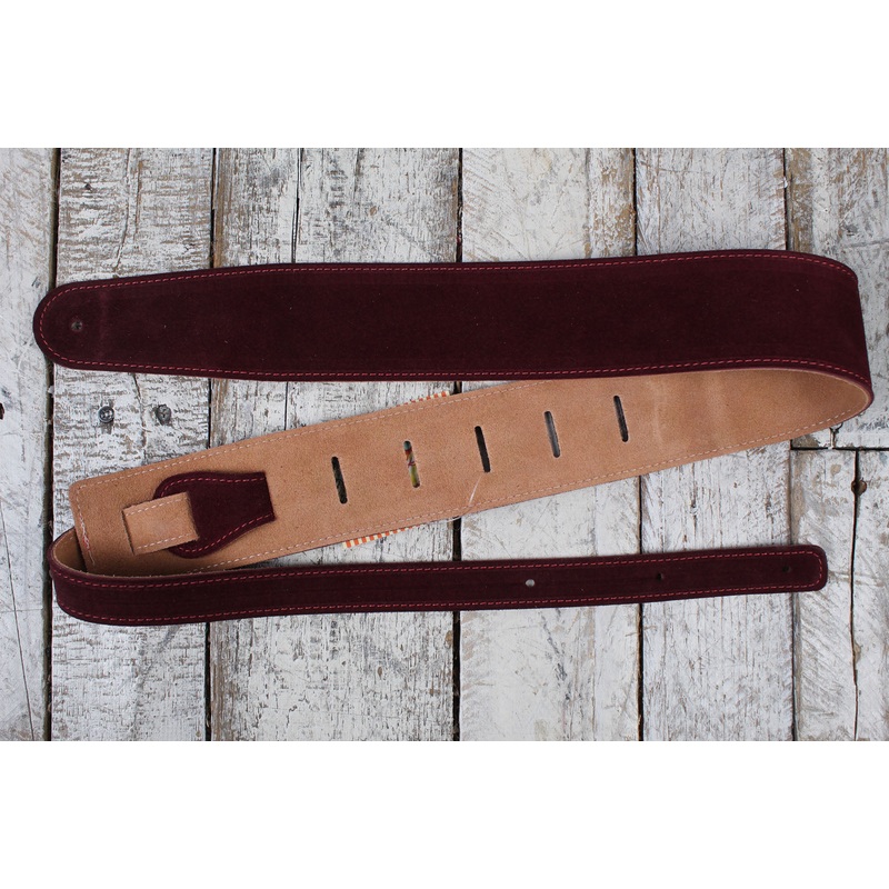 henry-heller-2-5-inch-burgandy-capri-suede-guitar-strap-with-nubuck-backing Henry Heller 2.5 Inch Burgandy Capri Suede Guitar Strap with Nubuck Backing