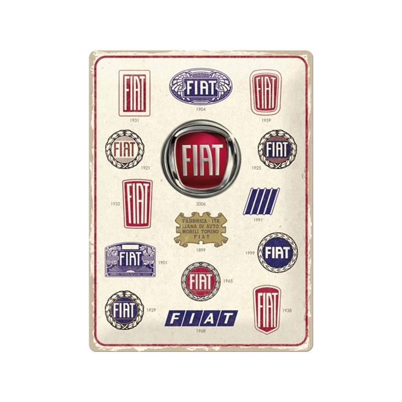 nostalgic-art-fiat-logo-evolution-30x40cm-large-metal-tin-sign-plaque Nostalgic-Art Fiat Logo Evolution 30x40cm Large Metal Tin Sign Plaque