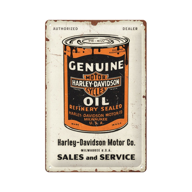 nostalgic-art-medium-metal-sign-plaque-harley-davidson-genuine-oil-can-20x30cm Nostalgic-Art Medium Metal Sign Plaque Harley-Davidson Genuine Oil Can 20x30cm