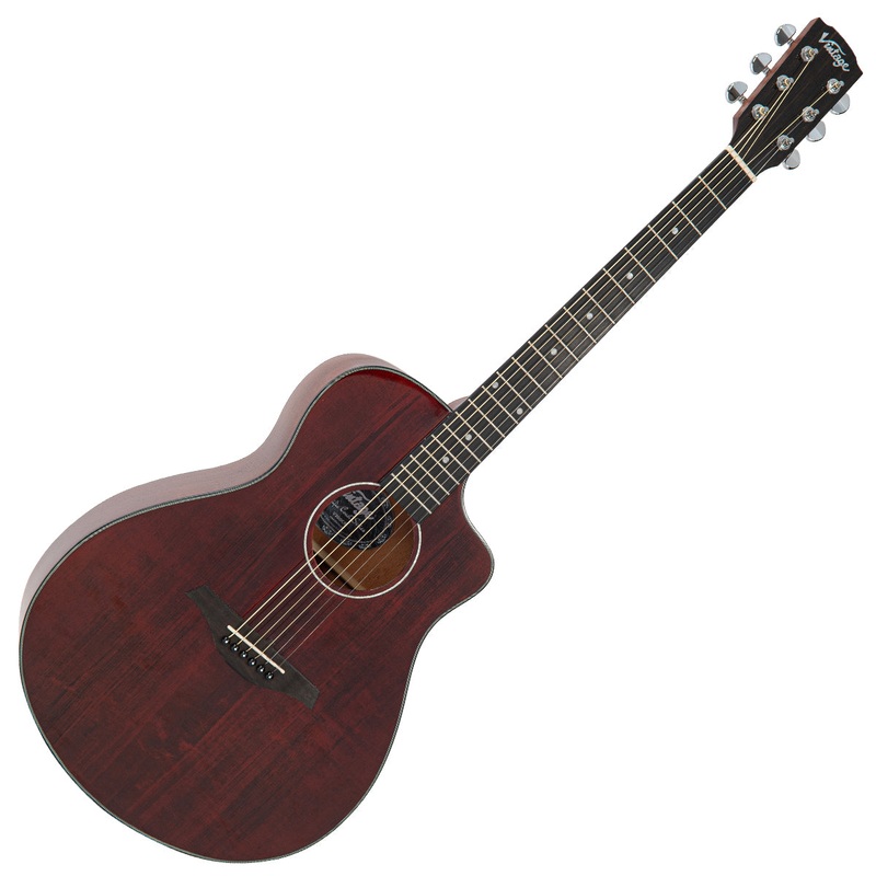 vintage-pacific-coast-series-acoustic-guitar-claret-red Vintage Pacific Coast Series Acoustic Guitar ~ Claret Red