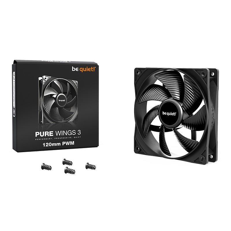 be-quiet-pure-wings-3-120mm-pwm-fan-black-bl105 Be quiet! Pure Wings 3 120mm PWM Fan - Black (BL105)