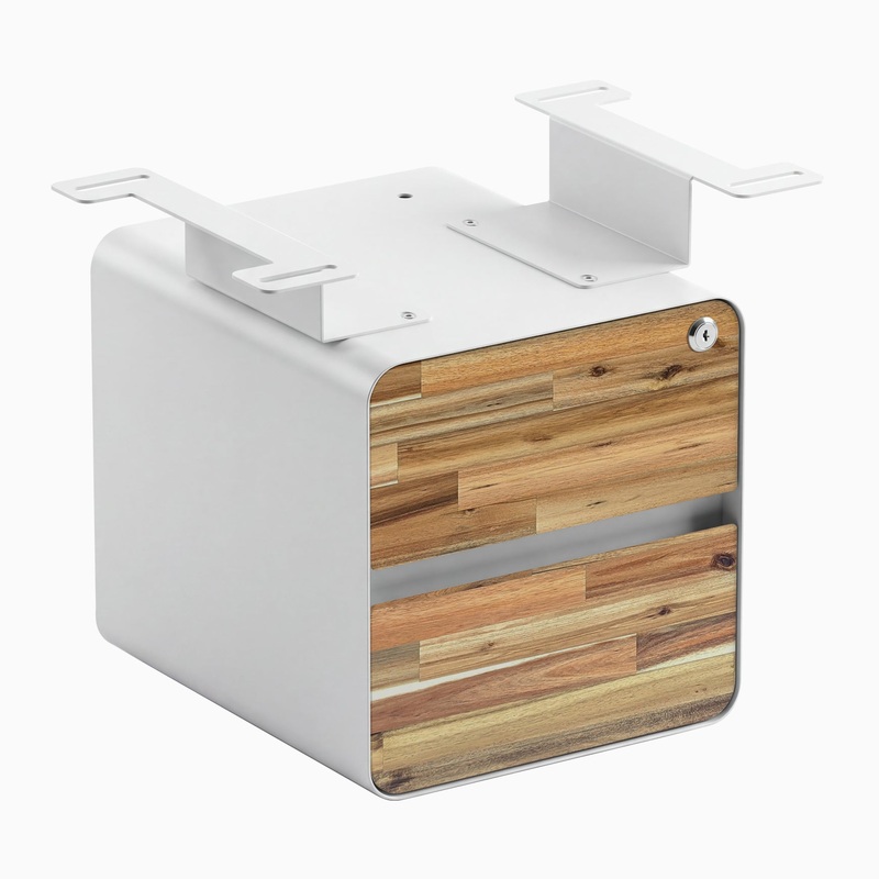 desky-minimal-under-desk-cabinet-acacia-softwood-white Desky Minimal Under Desk Cabinet - Acacia Softwood / White