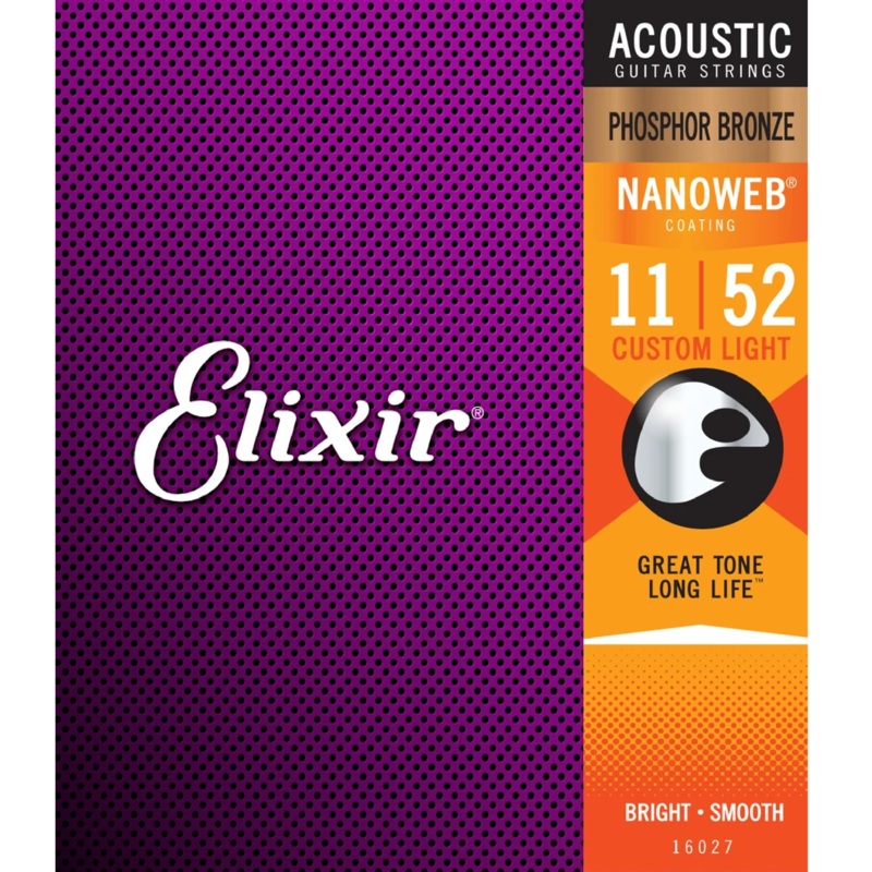 elixir-16027-nanoweb-phosphor-bronze-acoustic-guitar-strings-custom-light-11-52 Elixir 16027 NANOWEB Phosphor Bronze Acoustic Guitar Strings Custom Light 11-52