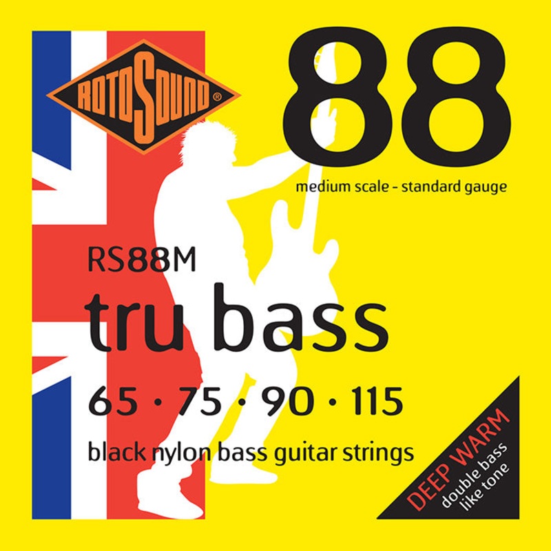 rotosound-tru-bass-88-black-nylon-flatwound-medium-scale-4-string-65-115-rs88m Rotosound Tru Bass 88 Black Nylon Flatwound Medium Scale 4 String 65-115 RS88M