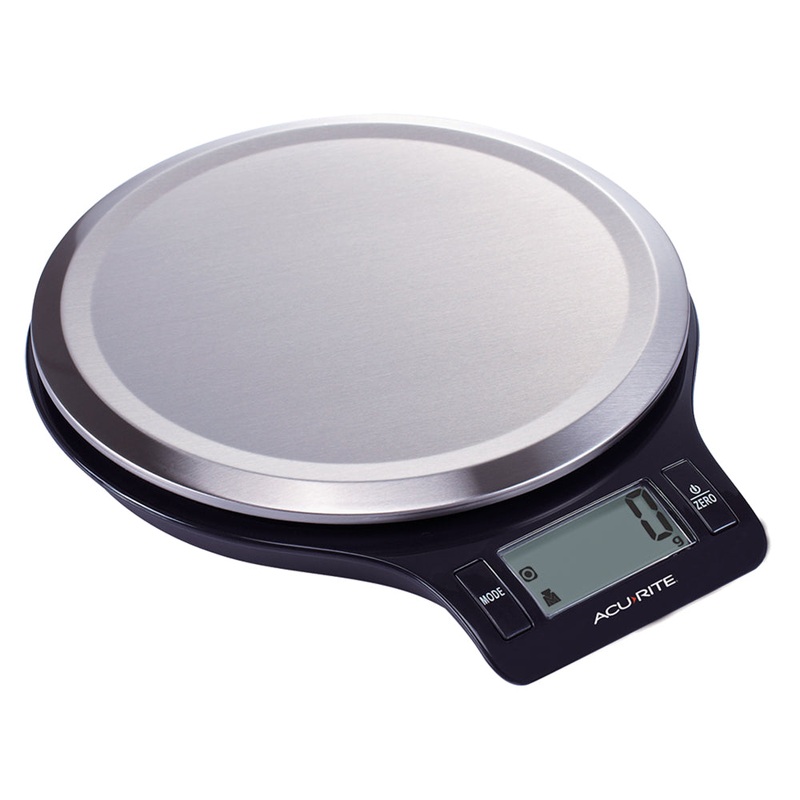 acurite-round-stainless-steel-digital-kitchen-scale-instrument-1g-5kg-black Acurite Round Stainless Steel Digital Kitchen Scale Instrument 1g/5kg Black