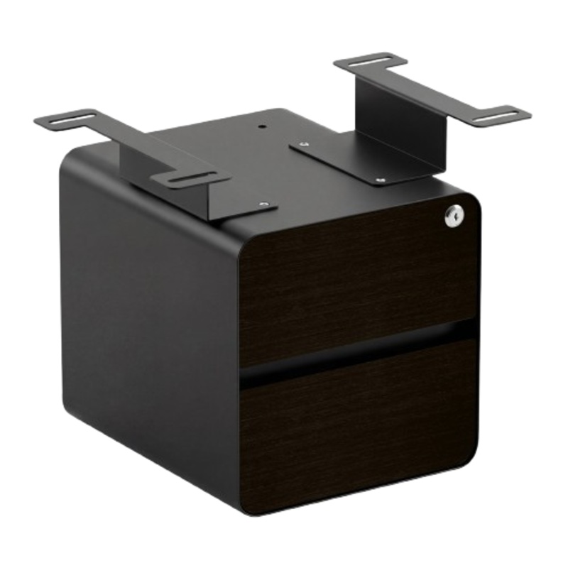 desky-minimal-under-desk-cabinet-dark-bamboo-black Desky Minimal Under Desk Cabinet - Dark Bamboo / Black