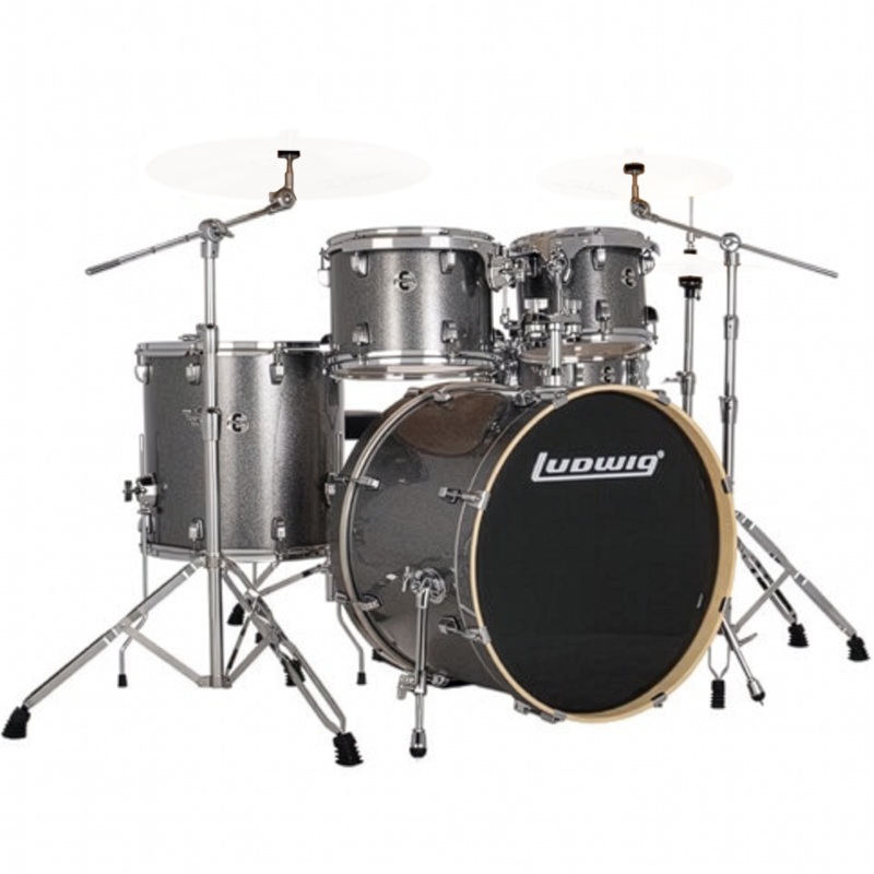 ludwig-le522028nc-evolution-5pc-full-kit-w-hardware-no-cym-22-10-12-16-14s-platinum Ludwig LE522028NC Evolution 5pc Full Kit w/ Hardware, NO CYM, - 22, 10, 12, 16, 14s - Platinum