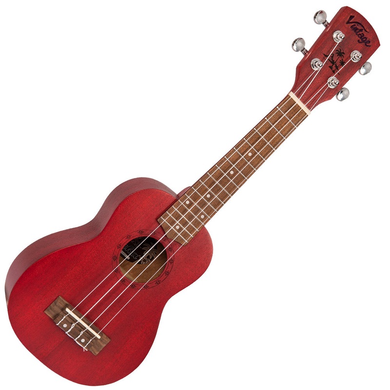 vintage-laka-sapele-series-soprano-ukulele-bag-red Vintage Laka Sapele Series Soprano Ukulele & Bag ~ Red