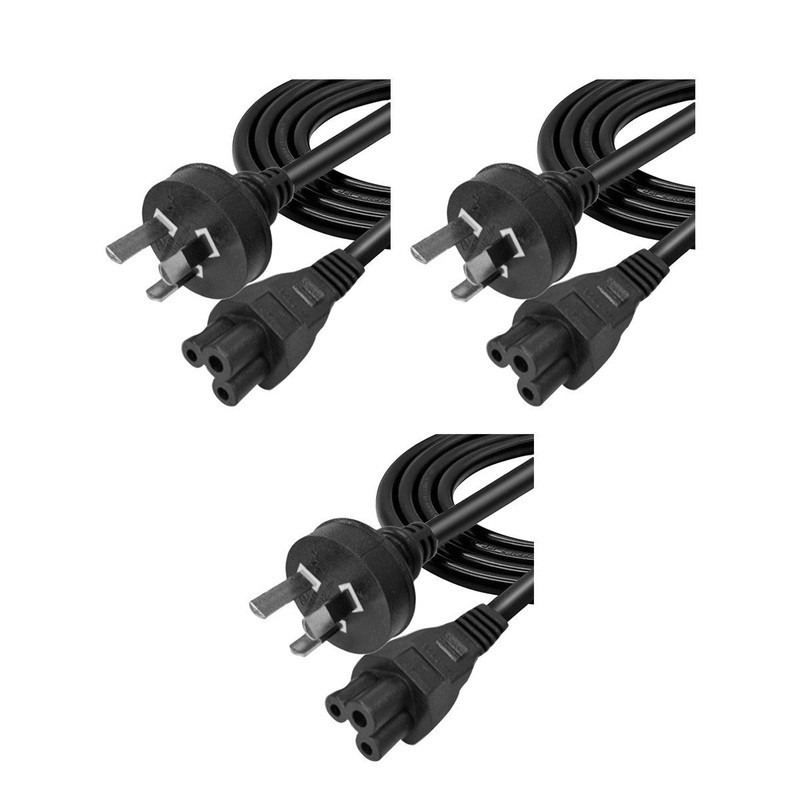 booc-3pk-australian-standard-3-pin-power-cord-cloverleaf-iec-c5-h03vv-f-1m BOOC 3PK Australian Standard 3-Pin Power Cord (Cloverleaf / IEC C5)- H03VV-F- 1m