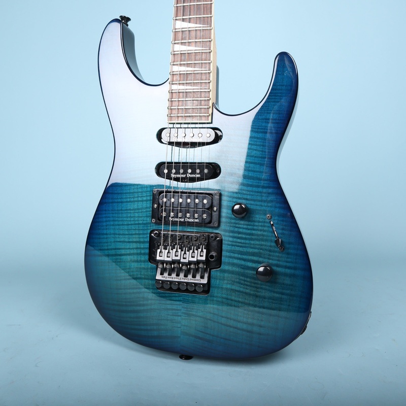 jackson-dk2-dinky-transparent-blue-burst-seymour-duncan-floyd-rose Jackson DK2 Dinky Transparent Blue Burst Seymour Duncan Floyd Rose