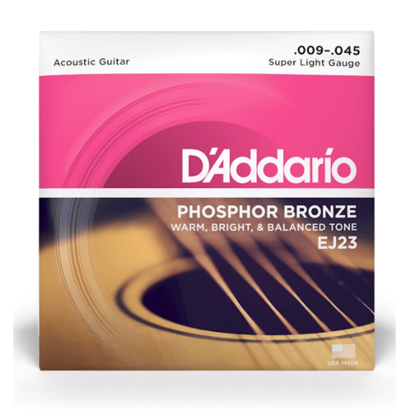 d-addario-ej23-phosphor-bronze-acoustic-guitar-strings-super-light-9-45 D'Addario EJ23 Phosphor Bronze Acoustic Guitar Strings - Super Light 9-45