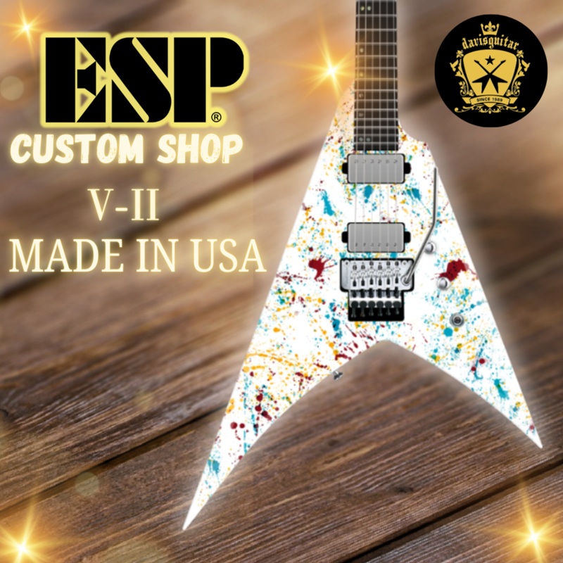 esp-usa-custom-shop-v-ii-fr-floyd-rose-emg-seymour-duncan-jaw-breaker-electric-guitar-with-hardcase-preorder ESP USA Custom Shop V-II FR Floyd Rose EMG / Seymour Duncan Jaw Breaker Electric Guitar with Hardcase - Preorder
