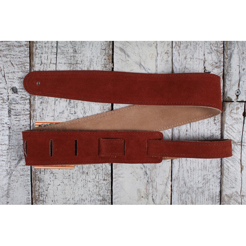 henry-heller-rust-capri-suede-guitar-strap-with-nubuck-backing Henry Heller Rust Capri Suede Guitar Strap with Nubuck Backing