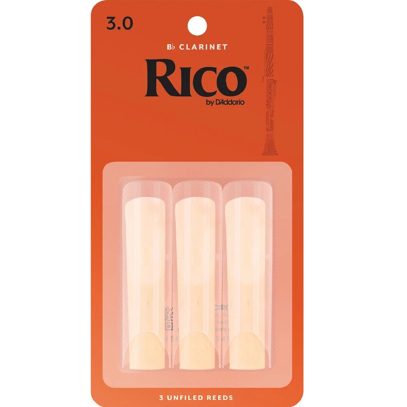 rico-by-d-addario-bb-clarinet-reeds-strength-3-3-pack Rico by D'Addario Bb Clarinet Reeds, Strength 3, 3-pack