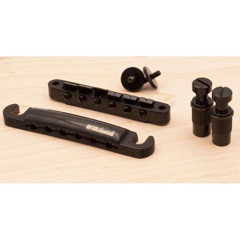wikinson-tune-o-matic-abr-1-bridge-and-tailpiece-combo-black Wikinson Tune-o-matic ABR-1 bridge and Tailpiece combo, Black