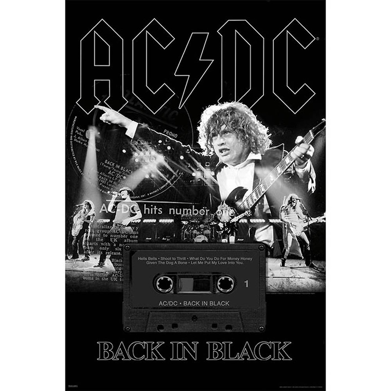 ac-dc-back-in-black-poster-angus-young-with-gibson-sg AC/DC Back in Black Poster - Angus Young with Gibson SG