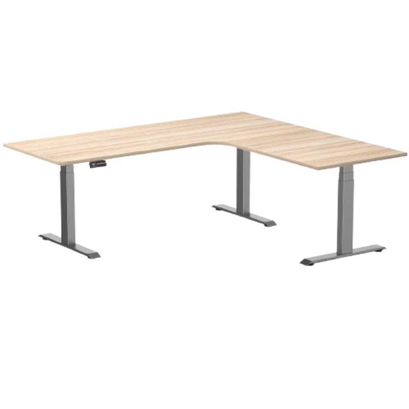 desky-l-shape-melamine-sit-stand-desk-200cm-left-return-classic-oak-top-and-space-grey-leg Desky L-Shape Melamine Sit Stand Desk 200cm - Left Return Classic Oak Top and Space Grey Leg