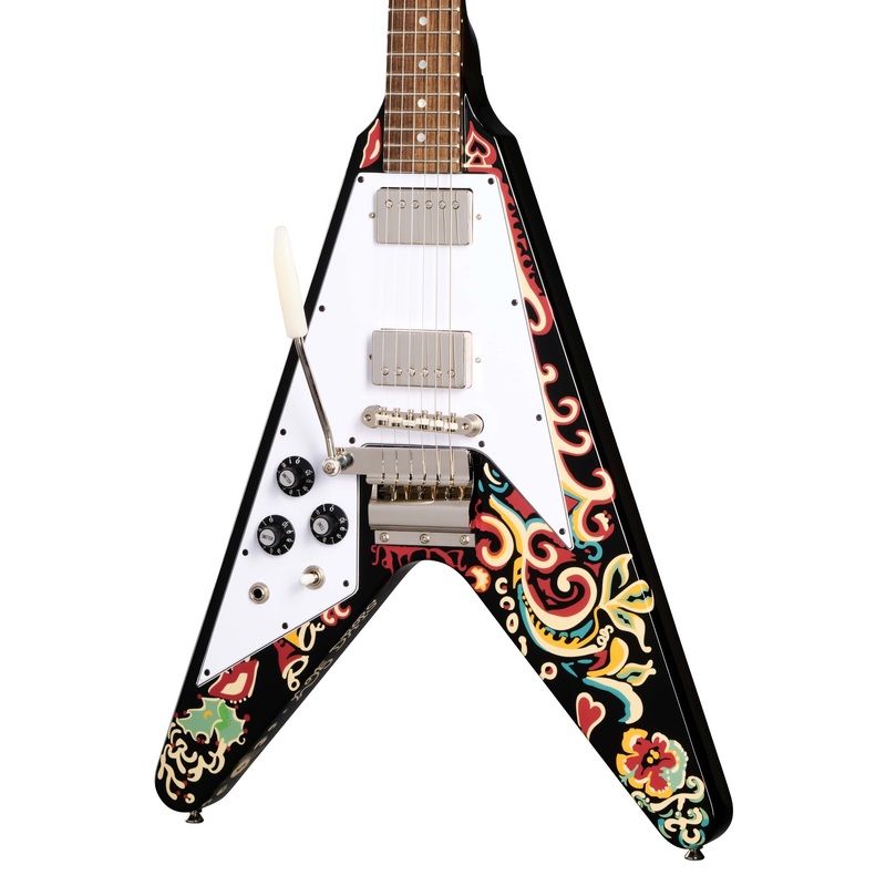 epiphone-jimi-hendrix-limited-edition-left-handed-love-drops-flying-v-w-hardshell-case Epiphone Jimi Hendrix Limited Edition Left-Handed "Love Drops" Flying V w/ Hardshell Case