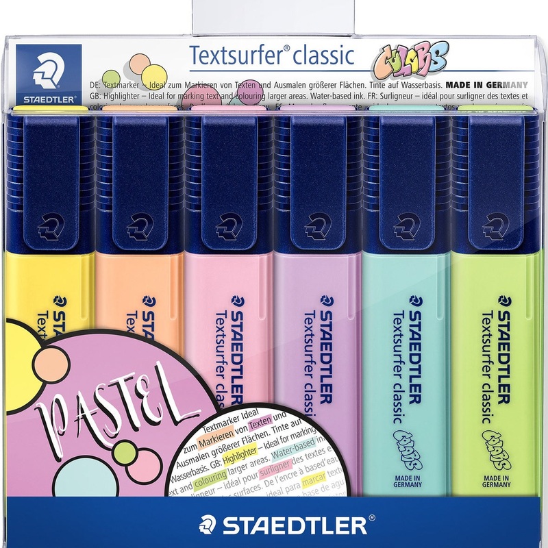 staedtler-textsurfer-pastel-colours-classic-highlighters-pack-6-wallet Staedtler Textsurfer Pastel Colours Classic Highlighters Pack 6 Wallet