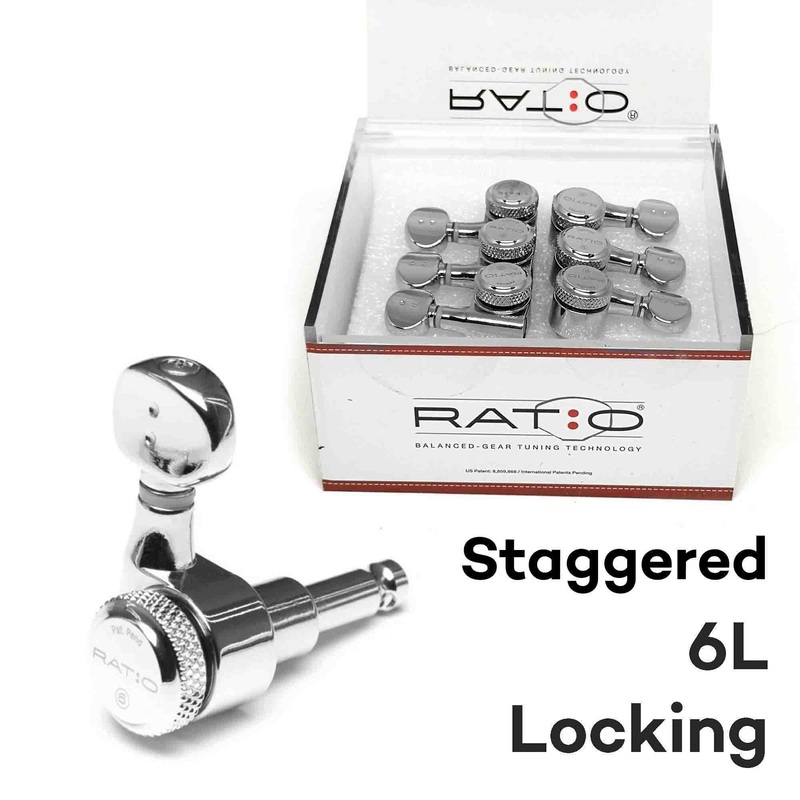 graphtech-ratio-electric-locking-6-in-line-staggered-post-chrome-prl-9721-c0 Graphtech RATIO Electric Locking 6 In-line Staggered Post Chrome PRL-9721-C0