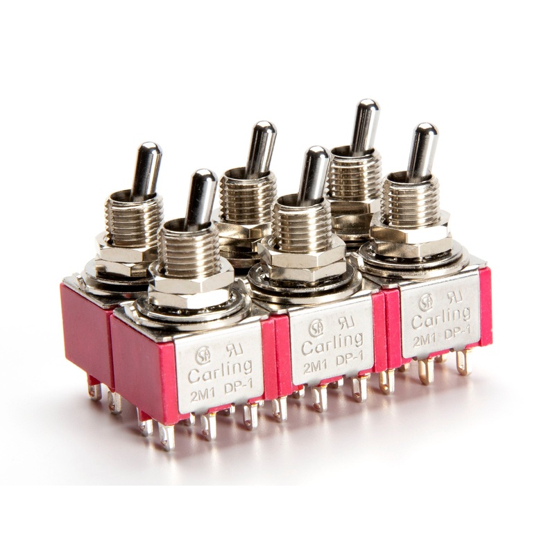 carling-mini-toggle-switch-dpdt-stubby-6-pack Carling Mini Toggle Switch, DPDT Stubby (6 Pack)