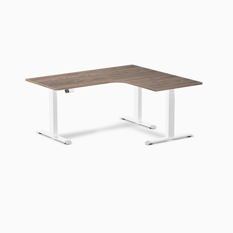 desky-l-shape-melamine-sit-stand-desk-160cm-left-return-natural-walnut-top-and-white-leg Desky L-Shape Melamine Sit Stand Desk 160cm - Left Return Natural Walnut Top and White Leg
