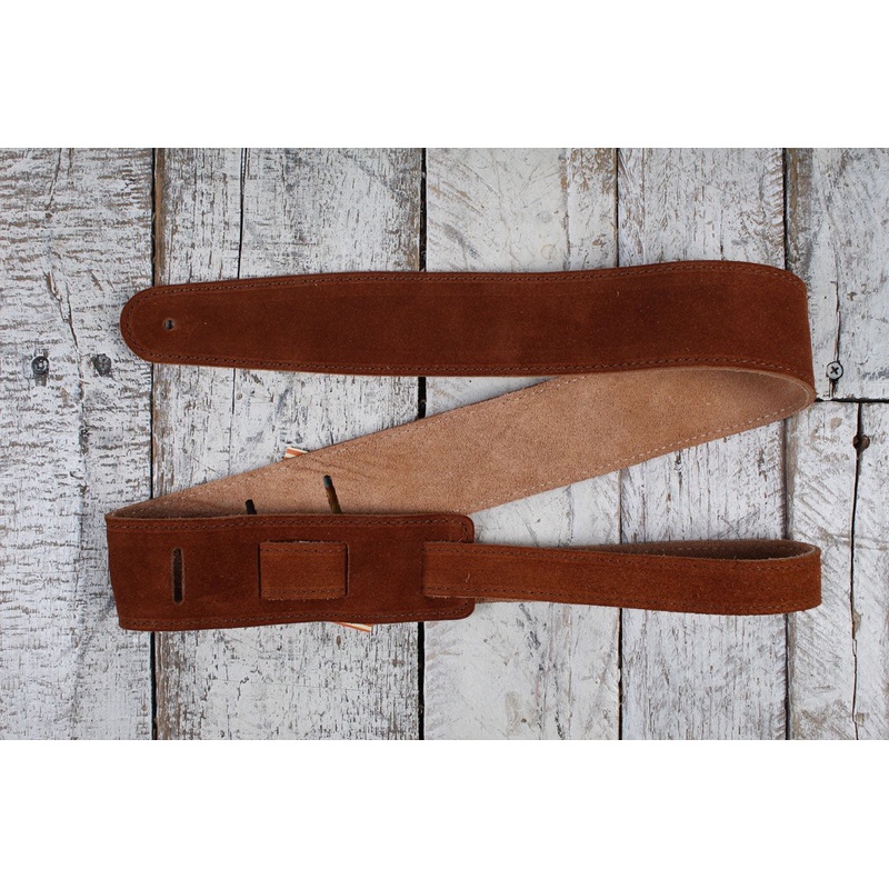 henry-heller-2-inch-brown-capri-suede-guitar-strap-with-nubuck-backing Henry Heller 2 Inch Brown Capri Suede Guitar Strap with Nubuck Backing