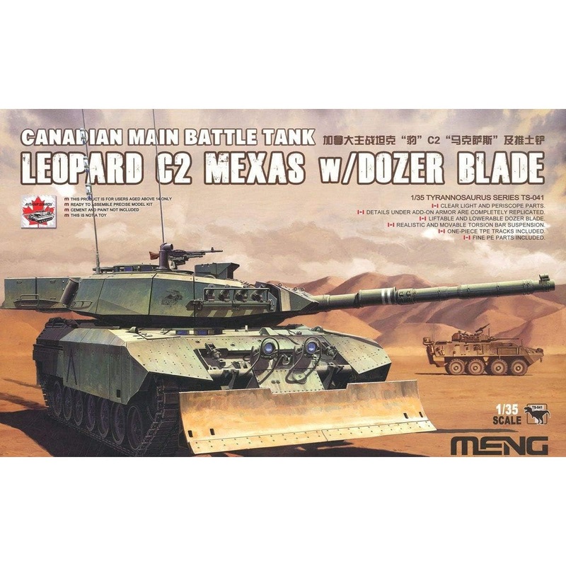 meng-1-35-canadian-main-battle-tank-leopard-c2-mexas-with-dozer-blade-plastic-model-kit Meng 1/35 Canadian Main Battle Tank Leopard C2 MEXAS with Dozer Blade Plastic Model Kit