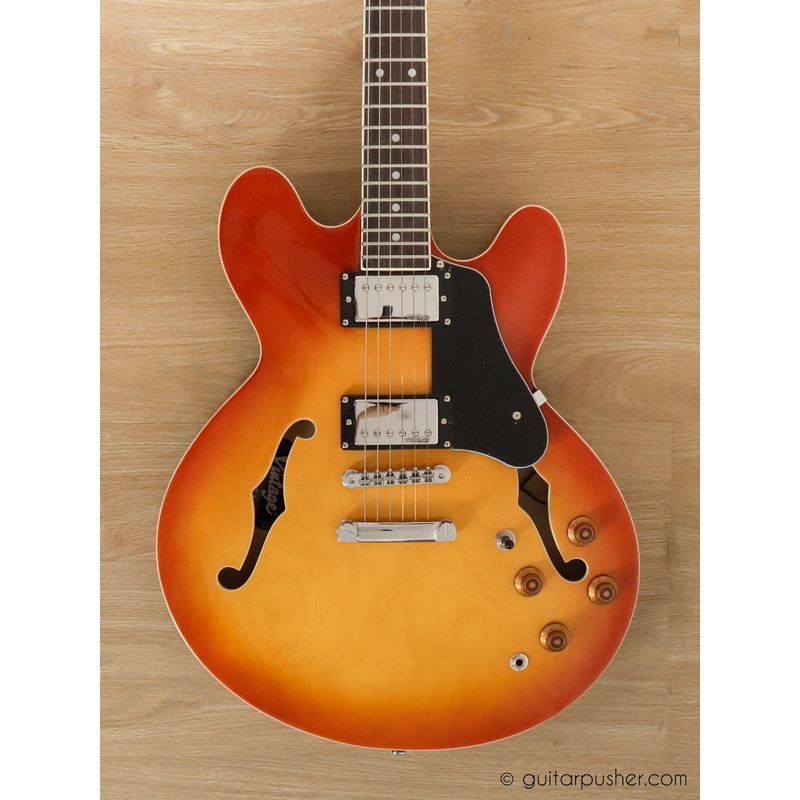 vintage-vsa500-reissue-semi-hollow-electric-guitar-honeyburst Vintage VSA500 Reissue Semi-Hollow Electric Guitar - Honeyburst