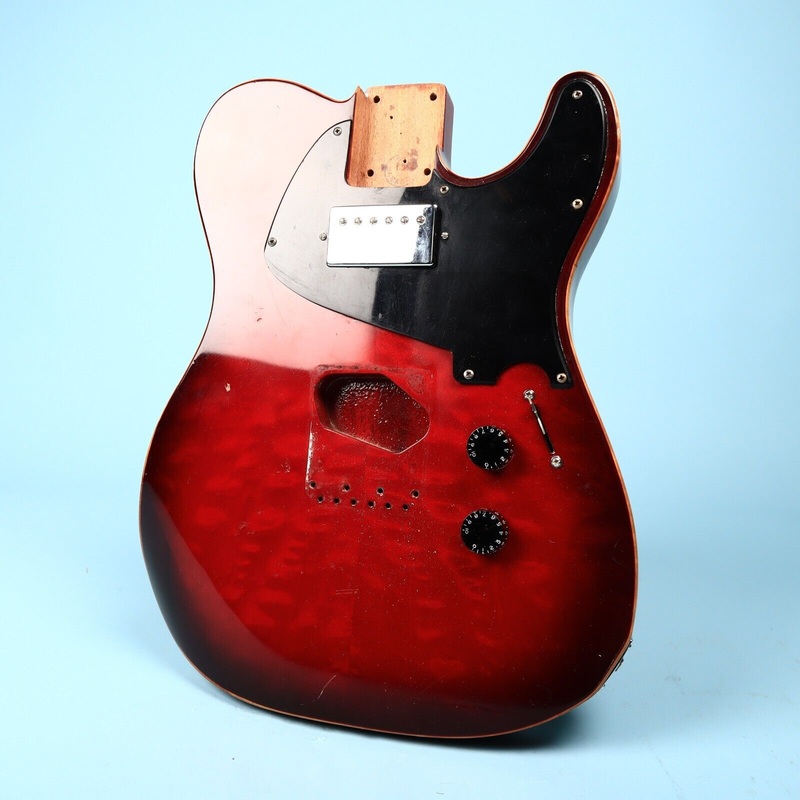 tele-bounded-guitar-body-red-light-quilted-red Tele Bounded Guitar Body Red Light Quilted Red