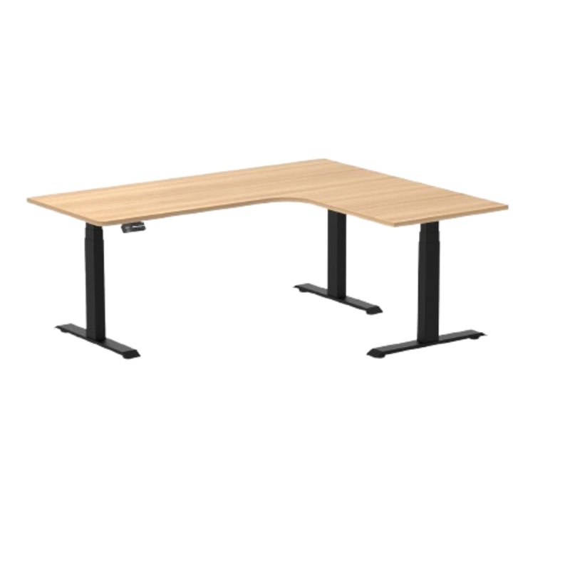 desky-l-shape-melamine-sit-stand-desk-180cm-left-return-sublime-teak-top-and-matte-black-leg Desky L-Shape Melamine Sit Stand Desk 180cm - Left Return Sublime Teak Top and Matte Black Leg