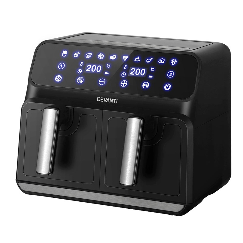 devanti-air-fryer-8l-dual-zone-fryers Devanti Air Fryer 8L Dual Zone Fryers