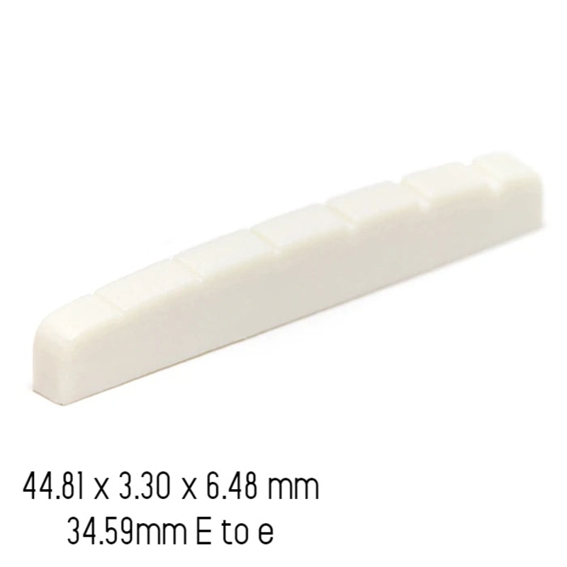 graphtech-nubone-nut-slotted-strat-flat-bottom-per-piece-lc-5010-00-white Graphtech NuBone Nut Slotted Strat Flat Bottom (per piece) LC-5010-00 White