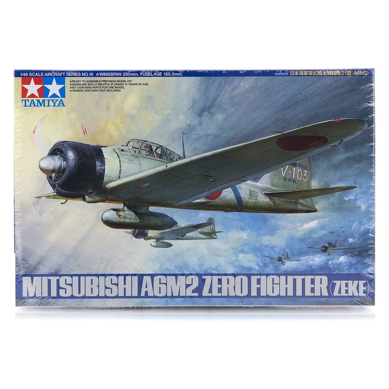 tamiya-1-48-mitsubishi-a6m2-zero-zeke-fighter-scaled-plastic-model-kit Tamiya 1/48 Mitsubishi A6M2 Zero Zeke Fighter Scaled Plastic Model Kit