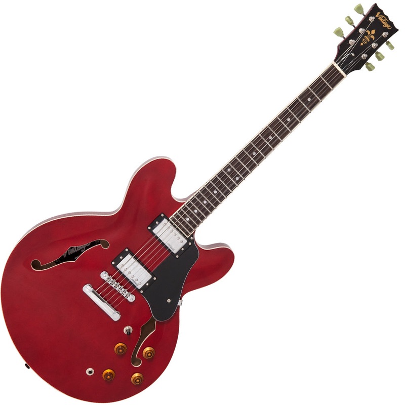 vintage-vsa500-reissued-semi-acoustic-guitar-cherry-red Vintage VSA500 ReIssued Semi Acoustic Guitar ~ Cherry Red