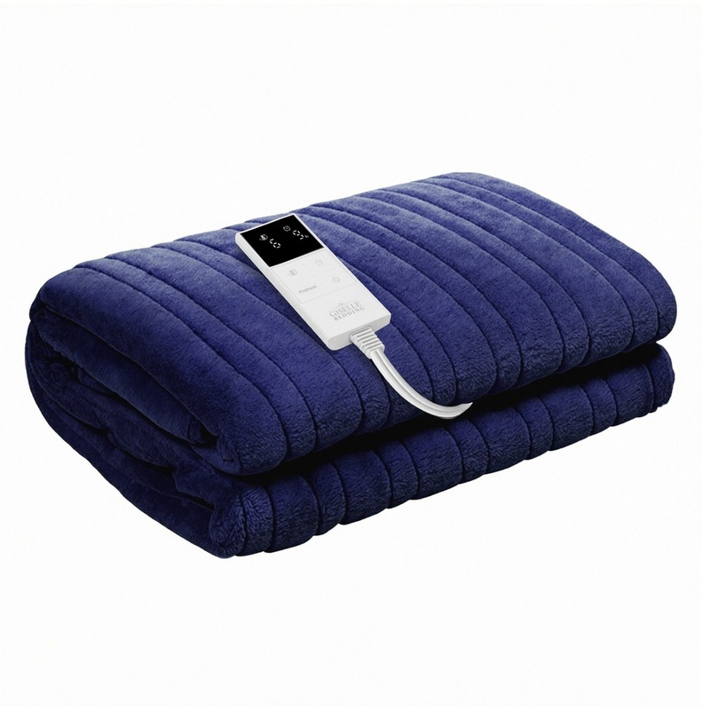 giselle-electric-throw-rug-double-size-200x180cm-coral-fleece-heated-blanket-navy-blue Giselle Electric Throw Rug Double Size 200x180cm Coral Fleece Heated Blanket (Navy Blue)