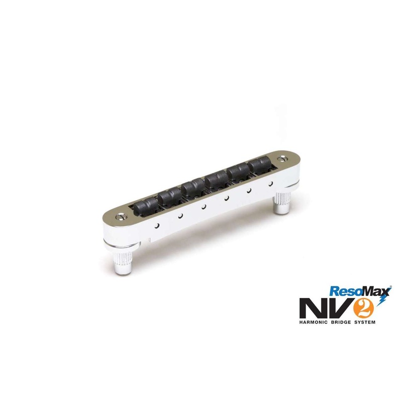 graph-tech-resomax-nv2-4mm-tune-o-matic-bridge-nickel Graph Tech Resomax NV2 4mm Tune-o-matic bridge - Nickel