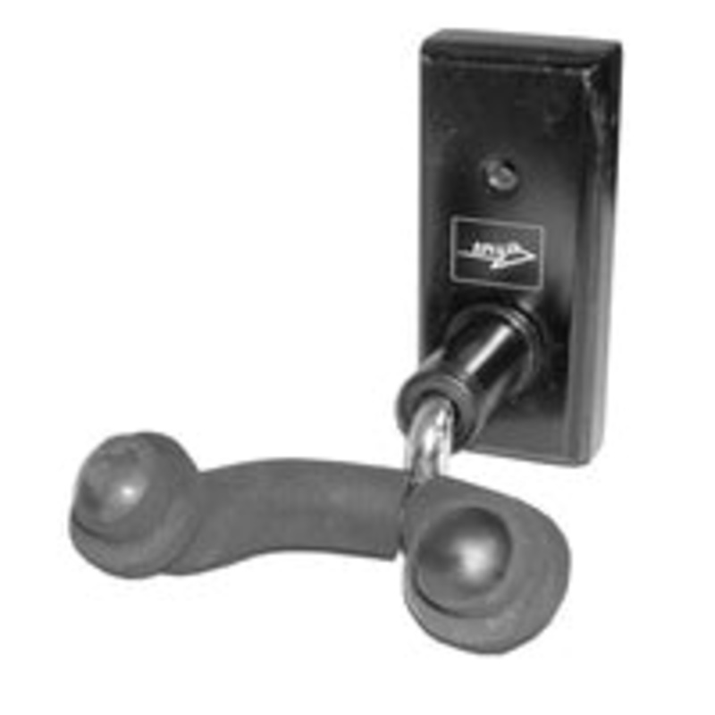 yorkville-guitar-wall-hanger-with-wood-block-black YORKVILLE GUITAR WALL HANGER WITH WOOD BLOCK BLACK