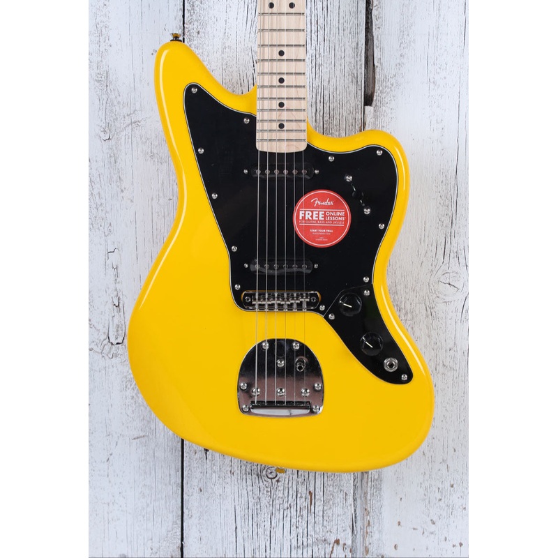 fender-squier-fsr-affinity-jaguar-electric-guitar-graffiti-yellow-finish Fender Squier FSR Affinity Jaguar Electric Guitar Graffiti Yellow Finish