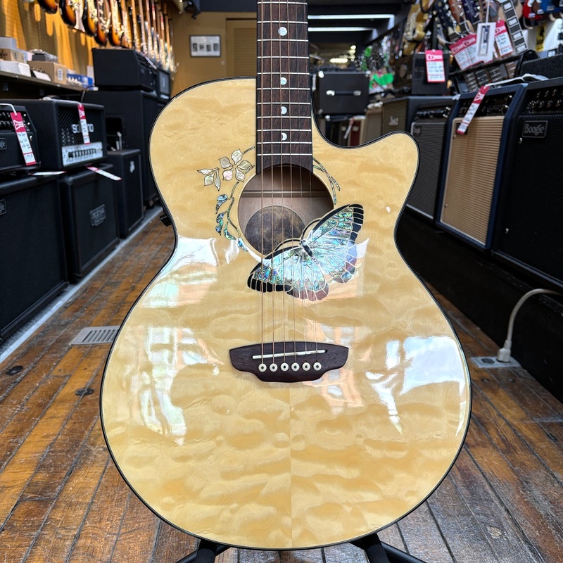 luna-fauna-series-butterfly-acoustic-electric-guitar-2009-quilted-maple-w-hard-case Luna Fauna Series Butterfly Acoustic-Electric Guitar 2009 Quilted Maple w/Hard Case