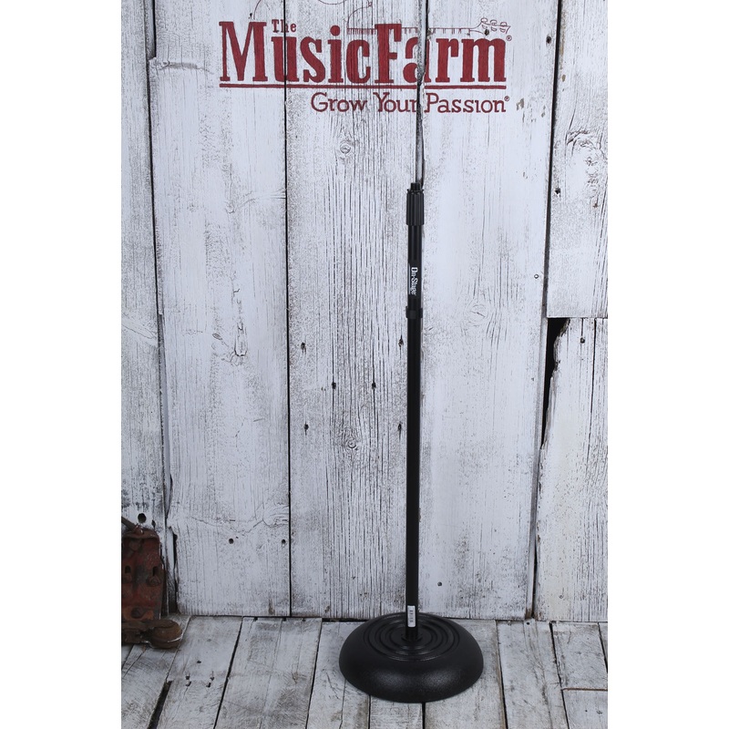 on-stage-round-base-microphone-mic-stand-adjustable-height-black-finish-ms7201b On Stage Round Base Microphone Mic Stand Adjustable Height Black Finish MS7201B