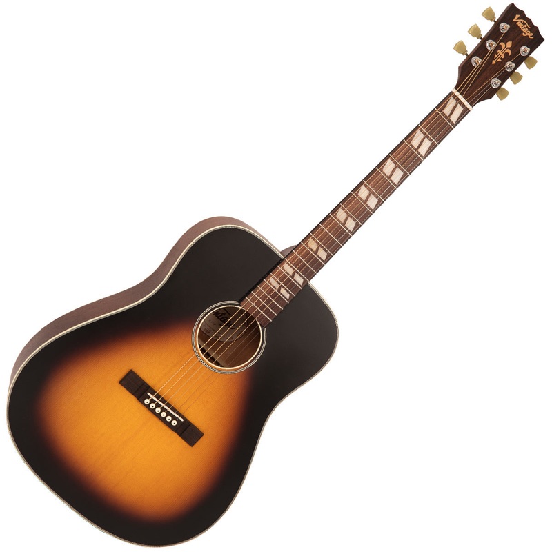 vintage-historic-series-dreadnought-acoustic-guitar-vintage-sunburst Vintage Historic Series 'Dreadnought' Acoustic Guitar ~ Vintage Sunburst