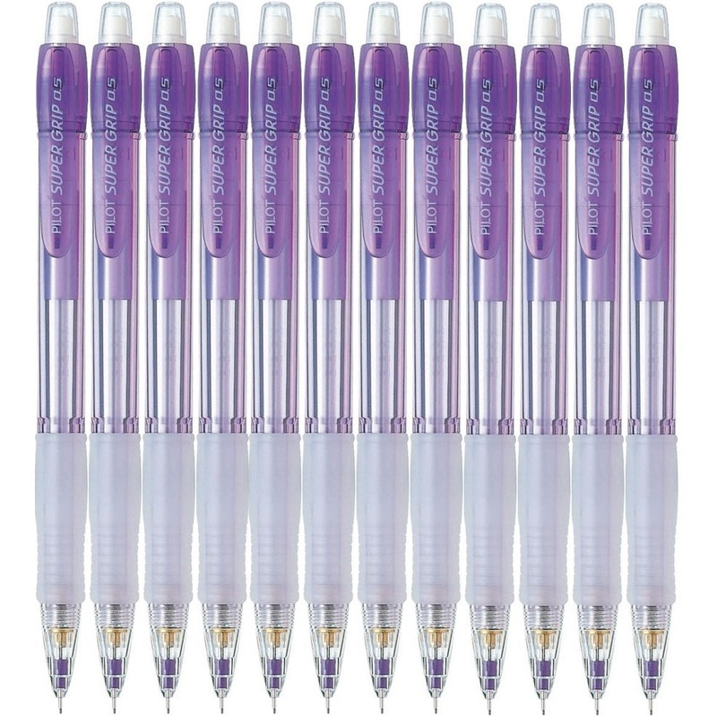 pilot-super-grip-neon-mechanical-pencil-pacer-0-5mm-violet-purple-box-12 Pilot Super Grip Neon Mechanical Pencil Pacer 0.5mm Violet Purple Box 12