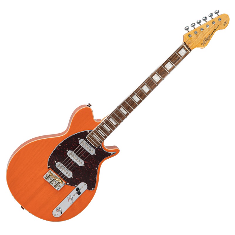 vintage-revo-series-vision-electric-guitar-trans-orange Vintage REVO Series 'Vision' Electric Guitar ~ Trans Orange