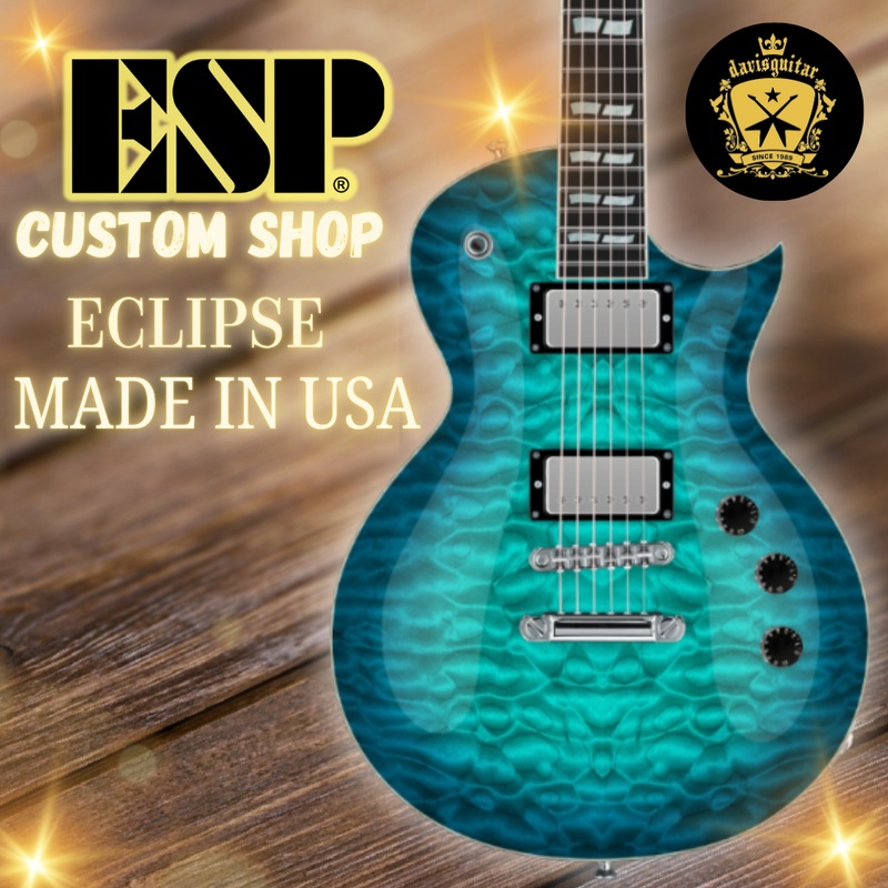 esp-usa-custom-shop-eclipse-seymour-duncan-aqua-marine-sunburst-electric-guitar-with-hardcase-preorder ESP USA Custom Shop Eclipse Seymour Duncan Aqua Marine Sunburst Electric Guitar with Hardcase - Preorder