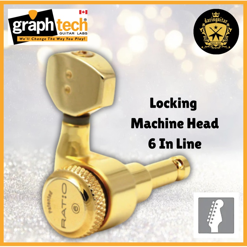 graphtech-prl-8721-g0-machine-head-6-in-line-locking-tuners-gold-for-electric-guitar Graphtech PRL-8721-G0 Machine Head 6 In Line Locking Tuners Gold for electric guitar