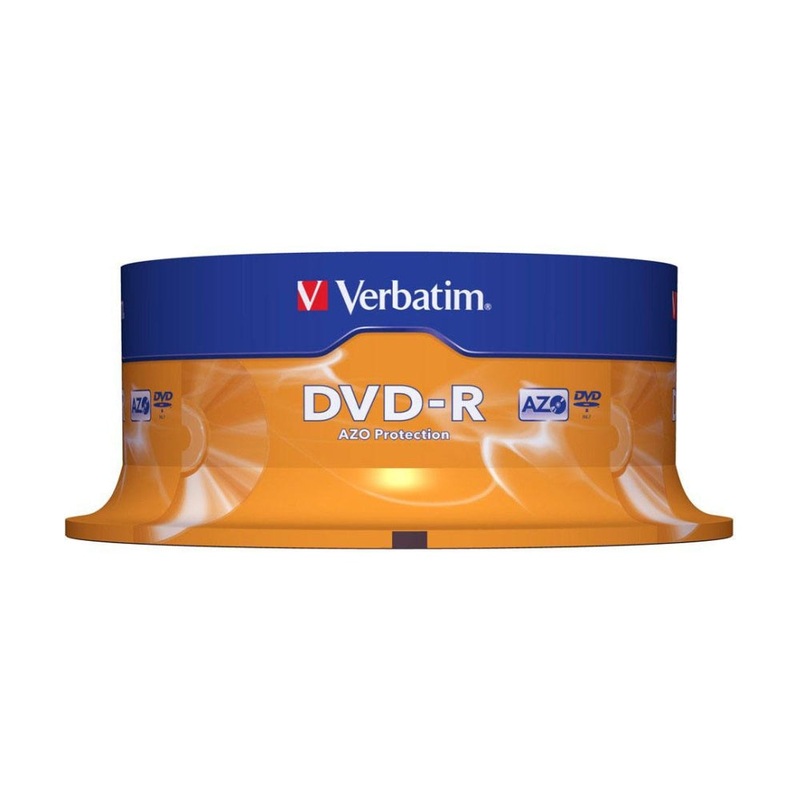 verbatim-dvd-r-spindle-16x-speed-blank-discs-4-7gb-120min-25pc VERBATIM DVD-R Spindle 16x Speed Blank Discs 4.7GB/120min 25pc